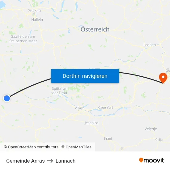 Gemeinde Anras to Lannach map