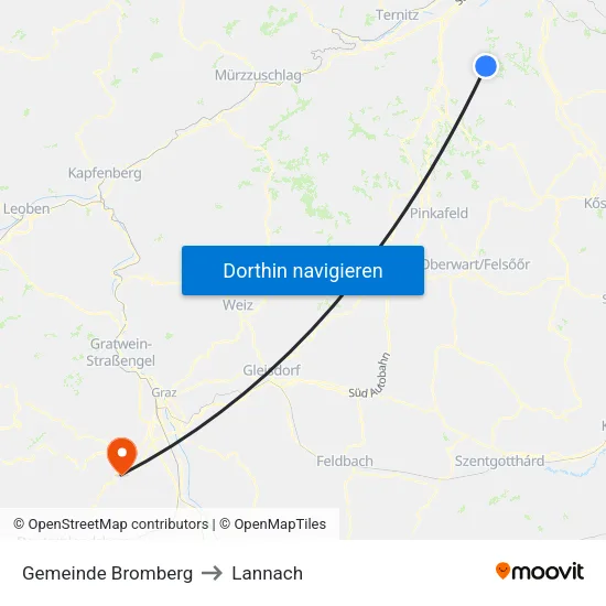 Gemeinde Bromberg to Lannach map