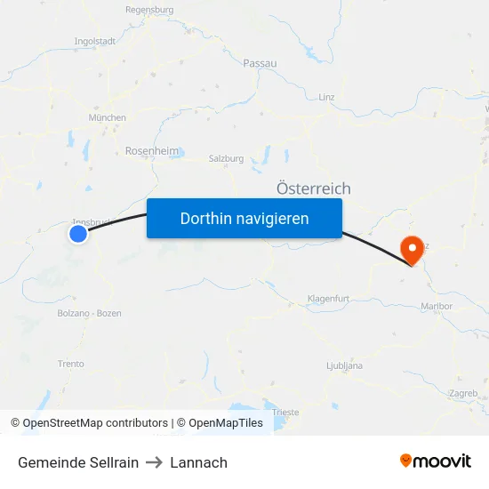 Gemeinde Sellrain to Lannach map