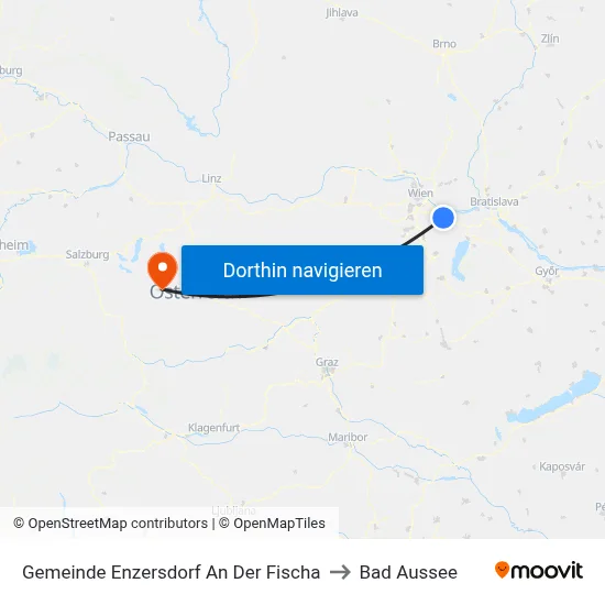 Gemeinde Enzersdorf An Der Fischa to Bad Aussee map