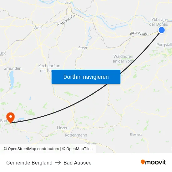 Gemeinde Bergland to Bad Aussee map