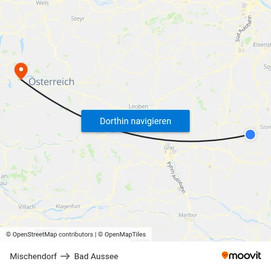 Mischendorf to Bad Aussee map