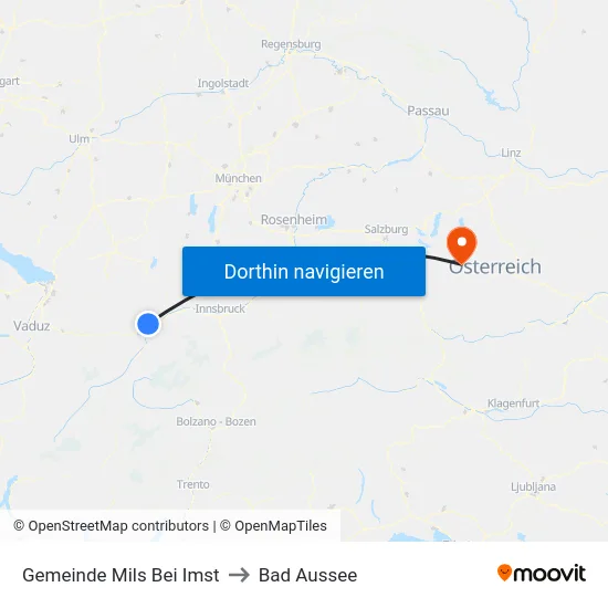 Gemeinde Mils Bei Imst to Bad Aussee map