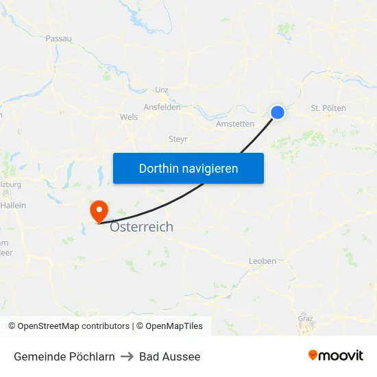 Gemeinde Pöchlarn to Bad Aussee map