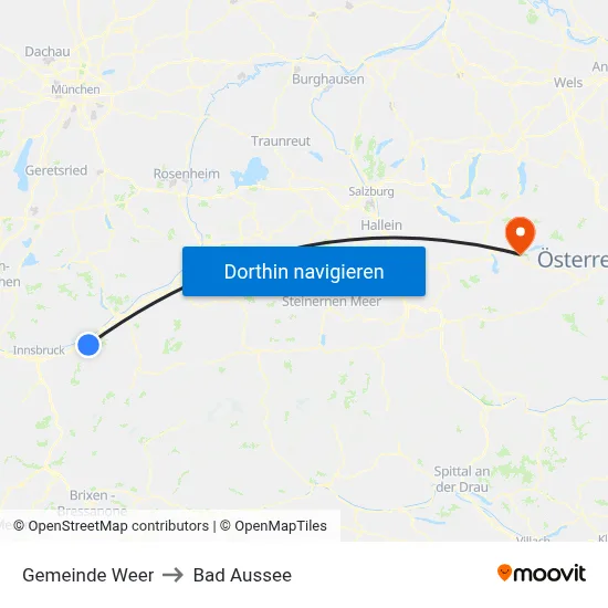 Gemeinde Weer to Bad Aussee map
