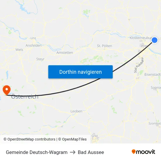 Gemeinde Deutsch-Wagram to Bad Aussee map