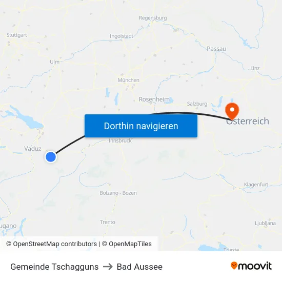 Gemeinde Tschagguns to Bad Aussee map