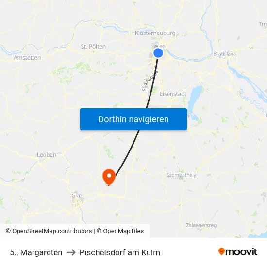 5., Margareten to Pischelsdorf am Kulm map