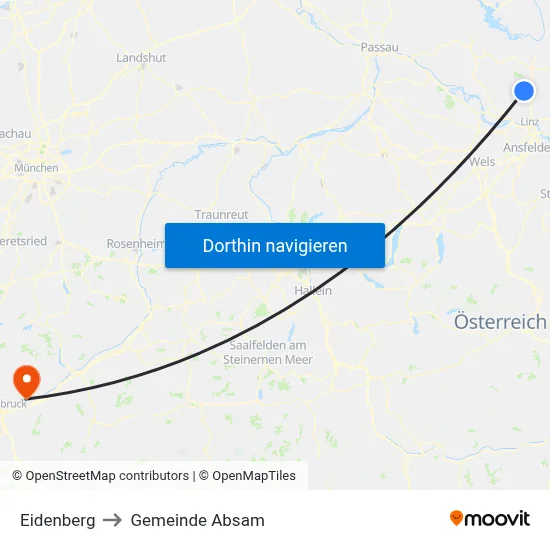 Eidenberg to Gemeinde Absam map
