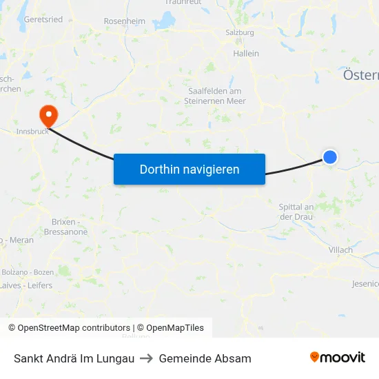 Sankt Andrä Im Lungau to Gemeinde Absam map