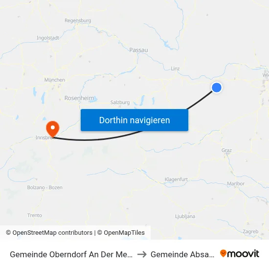 Gemeinde Oberndorf An Der Melk to Gemeinde Absam map