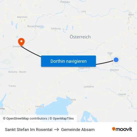 Sankt Stefan Im Rosental to Gemeinde Absam map