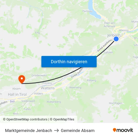 Marktgemeinde Jenbach to Gemeinde Absam map