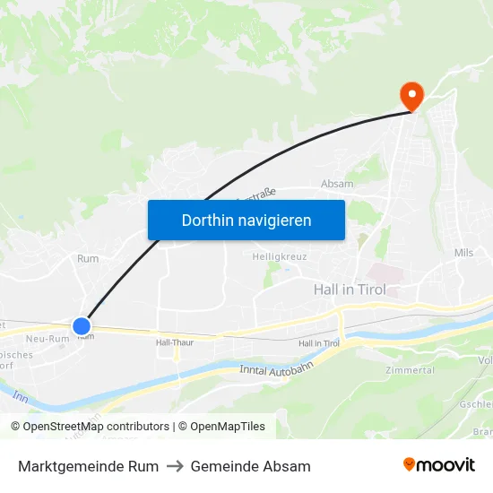 Marktgemeinde Rum to Gemeinde Absam map