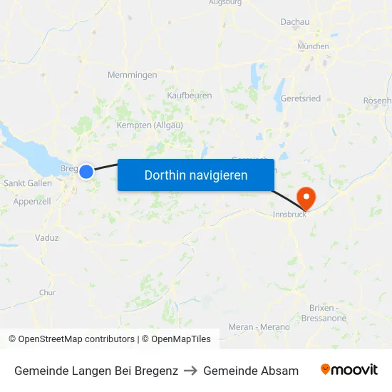Gemeinde Langen Bei Bregenz to Gemeinde Absam map