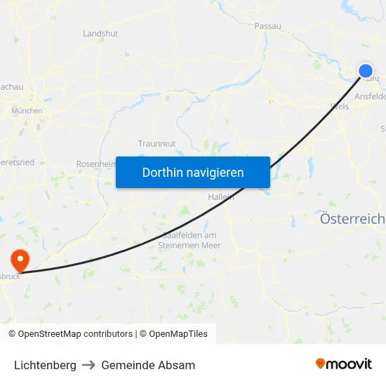 Lichtenberg to Gemeinde Absam map