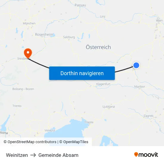 Weinitzen to Gemeinde Absam map