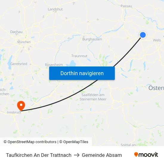 Taufkirchen An Der Trattnach to Gemeinde Absam map