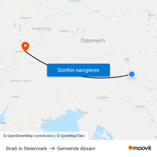Straß In Steiermark to Gemeinde Absam map