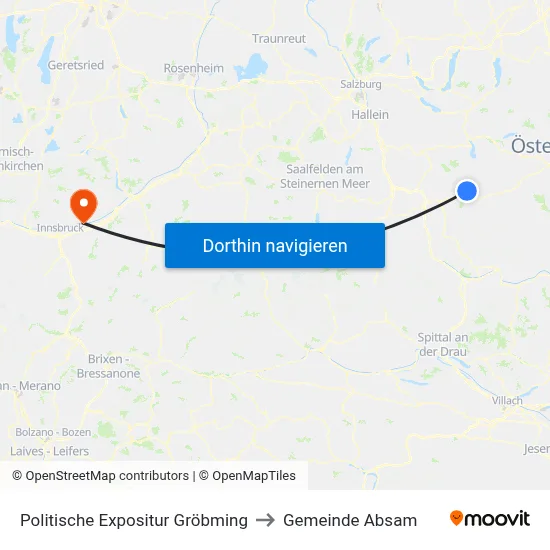 Politische Expositur Gröbming to Gemeinde Absam map