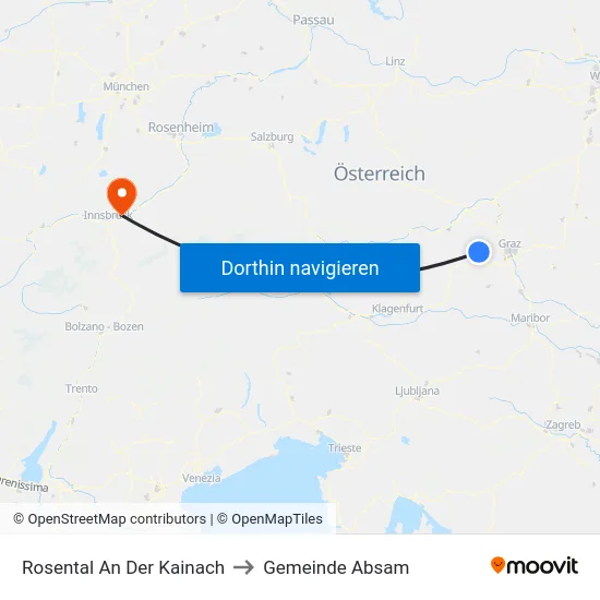 Rosental An Der Kainach to Gemeinde Absam map