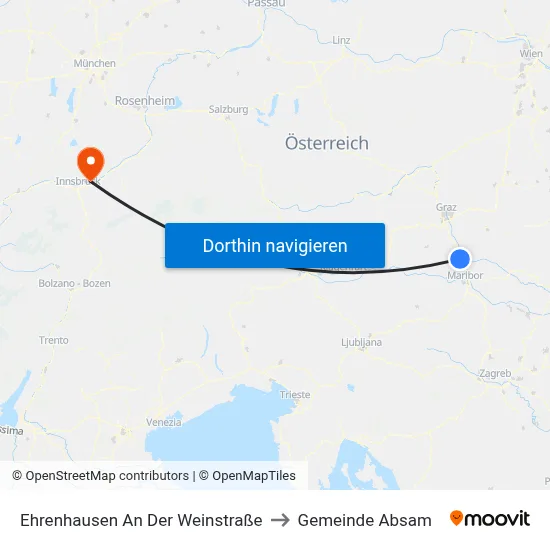 Ehrenhausen An Der Weinstraße to Gemeinde Absam map