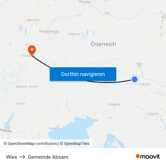 Wies to Gemeinde Absam map