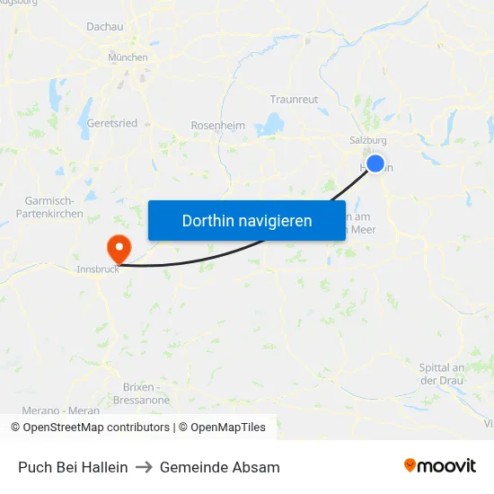 Puch Bei Hallein to Gemeinde Absam map