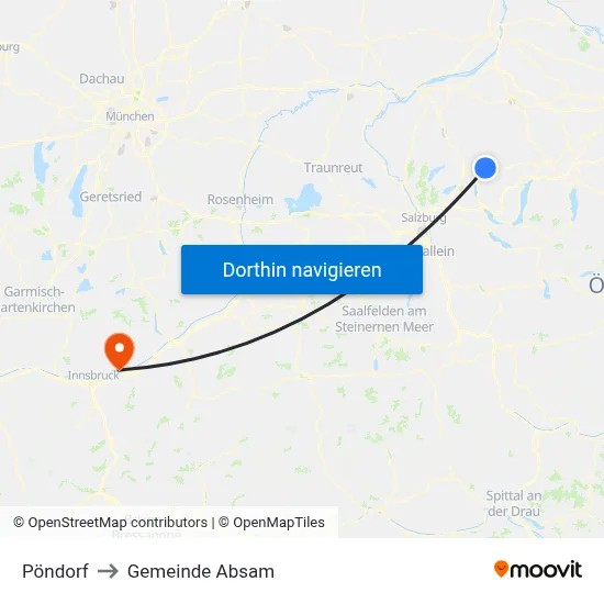 Pöndorf to Gemeinde Absam map
