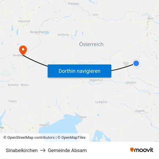 Sinabelkirchen to Gemeinde Absam map