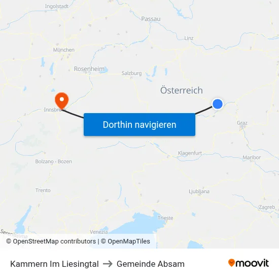 Kammern Im Liesingtal to Gemeinde Absam map