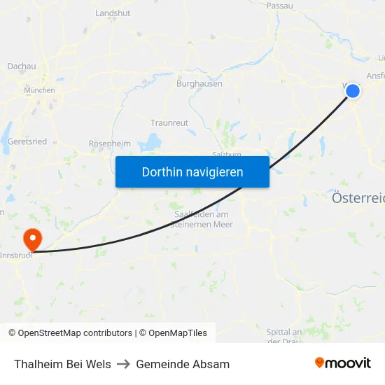 Thalheim Bei Wels to Gemeinde Absam map