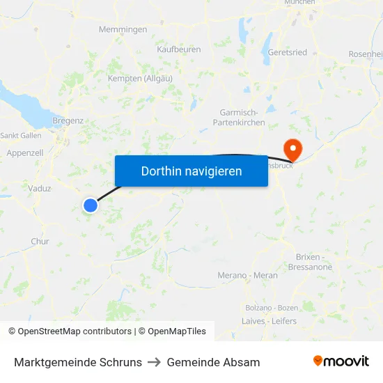 Marktgemeinde Schruns to Gemeinde Absam map