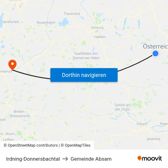 Irdning-Donnersbachtal to Gemeinde Absam map