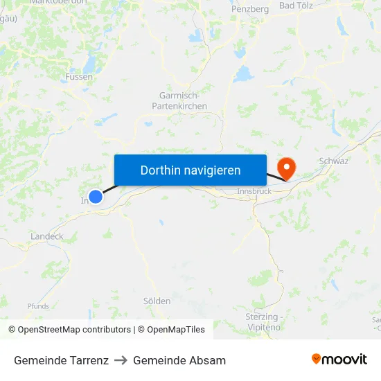 Gemeinde Tarrenz to Gemeinde Absam map