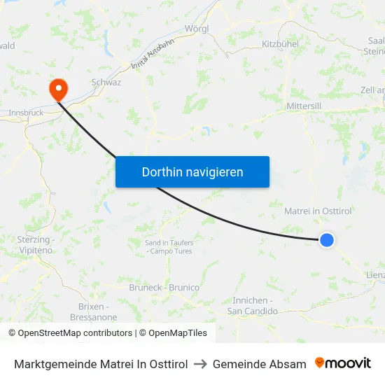 Marktgemeinde Matrei In Osttirol to Gemeinde Absam map