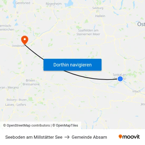 Seeboden am Millstätter See to Gemeinde Absam map