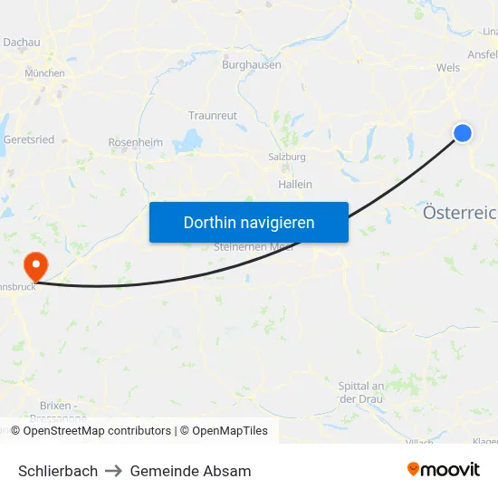 Schlierbach to Gemeinde Absam map
