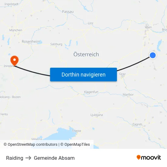 Raiding to Gemeinde Absam map
