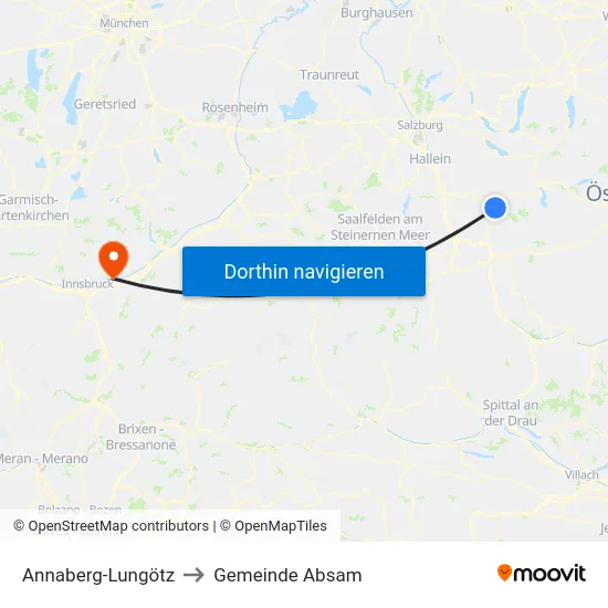 Annaberg-Lungötz to Gemeinde Absam map