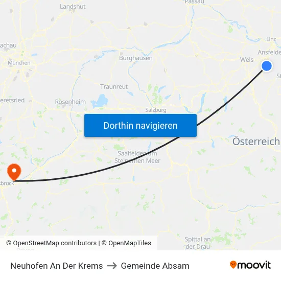 Neuhofen An Der Krems to Gemeinde Absam map