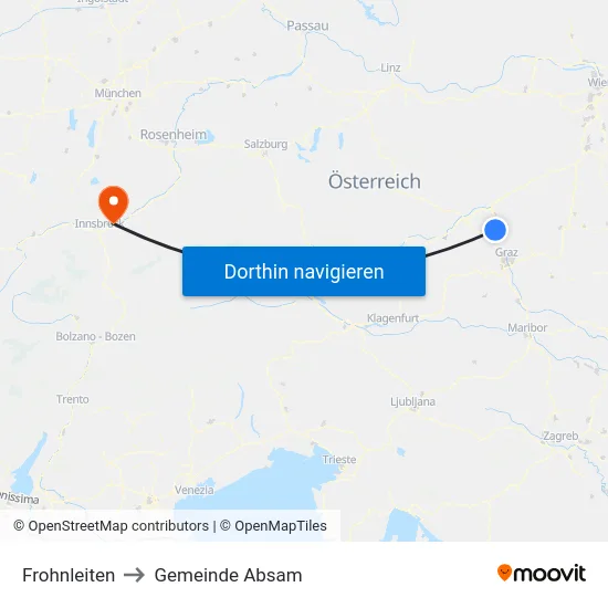 Frohnleiten to Gemeinde Absam map