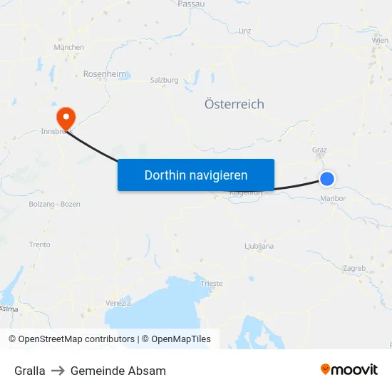 Gralla to Gemeinde Absam map