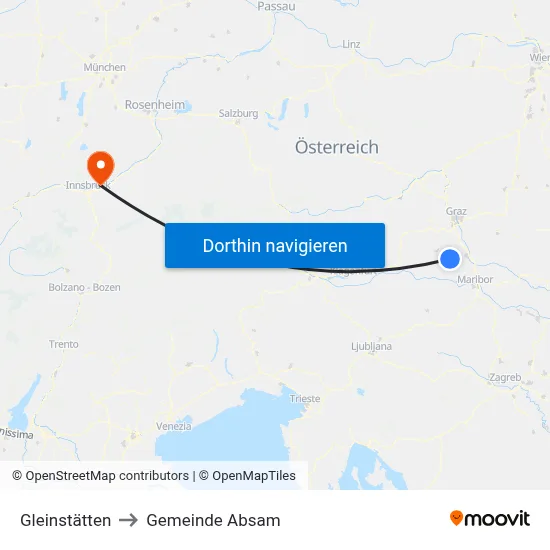 Gleinstätten to Gemeinde Absam map