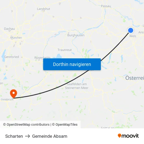 Scharten to Gemeinde Absam map