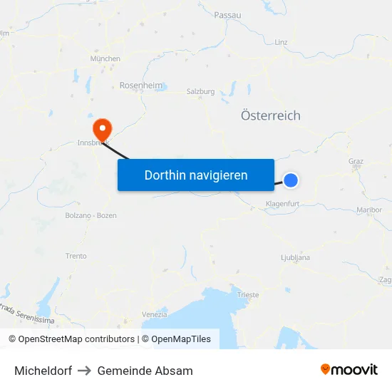 Micheldorf to Gemeinde Absam map