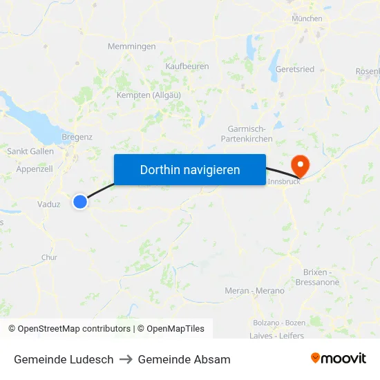 Gemeinde Ludesch to Gemeinde Absam map