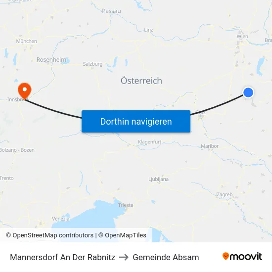 Mannersdorf An Der Rabnitz to Gemeinde Absam map