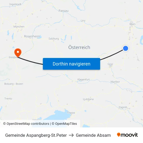 Gemeinde Aspangberg-St.Peter to Gemeinde Absam map