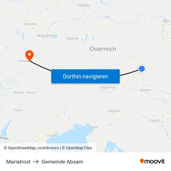 Mariatrost to Gemeinde Absam map